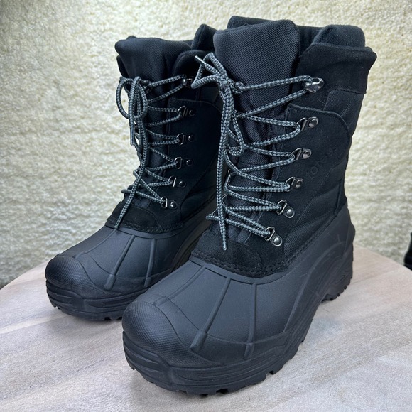 Totes Briggs Mens Size 10 Waterproof Snow Boots Black Lace Up Winter Boo… - Picture 12 of 13